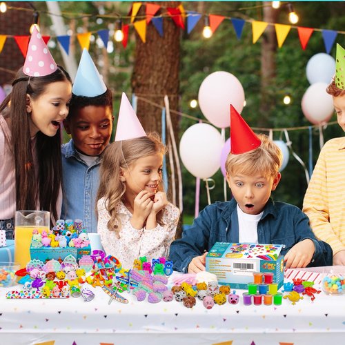 DQstar Party Favors Toy for Kids 4-8-12, Treasure Box Prizes for Classroom, Goodie Bags Stuffers, Prize Box Toys, Birthday Party Gifts, Carnival Prizes, Pinata Fillers, Treasure Chest