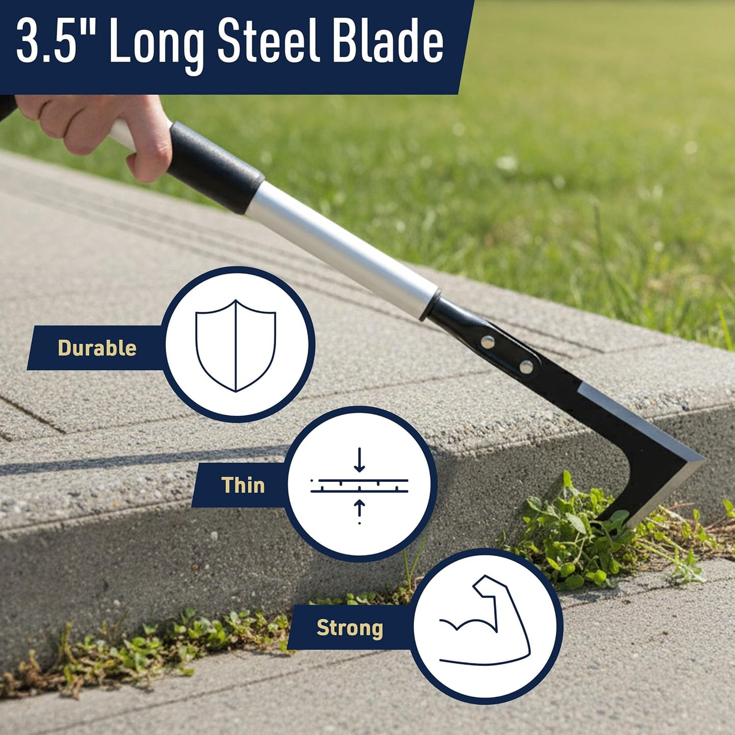 Kings County Tools Crack Weeder Tool - Telescoping 31.5” to 49” Long Handle for Easy Weeding