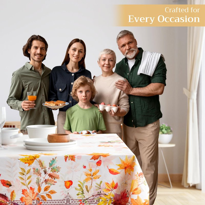 Maison d' Hermine Table Cloth Rectangle Table 100% Cotton 70 x 90 Inches Fall Tablecloth Reusable Everyday Use for Thanksgiving Christmas Decorations Dining Farmhouse Party (Amarante)