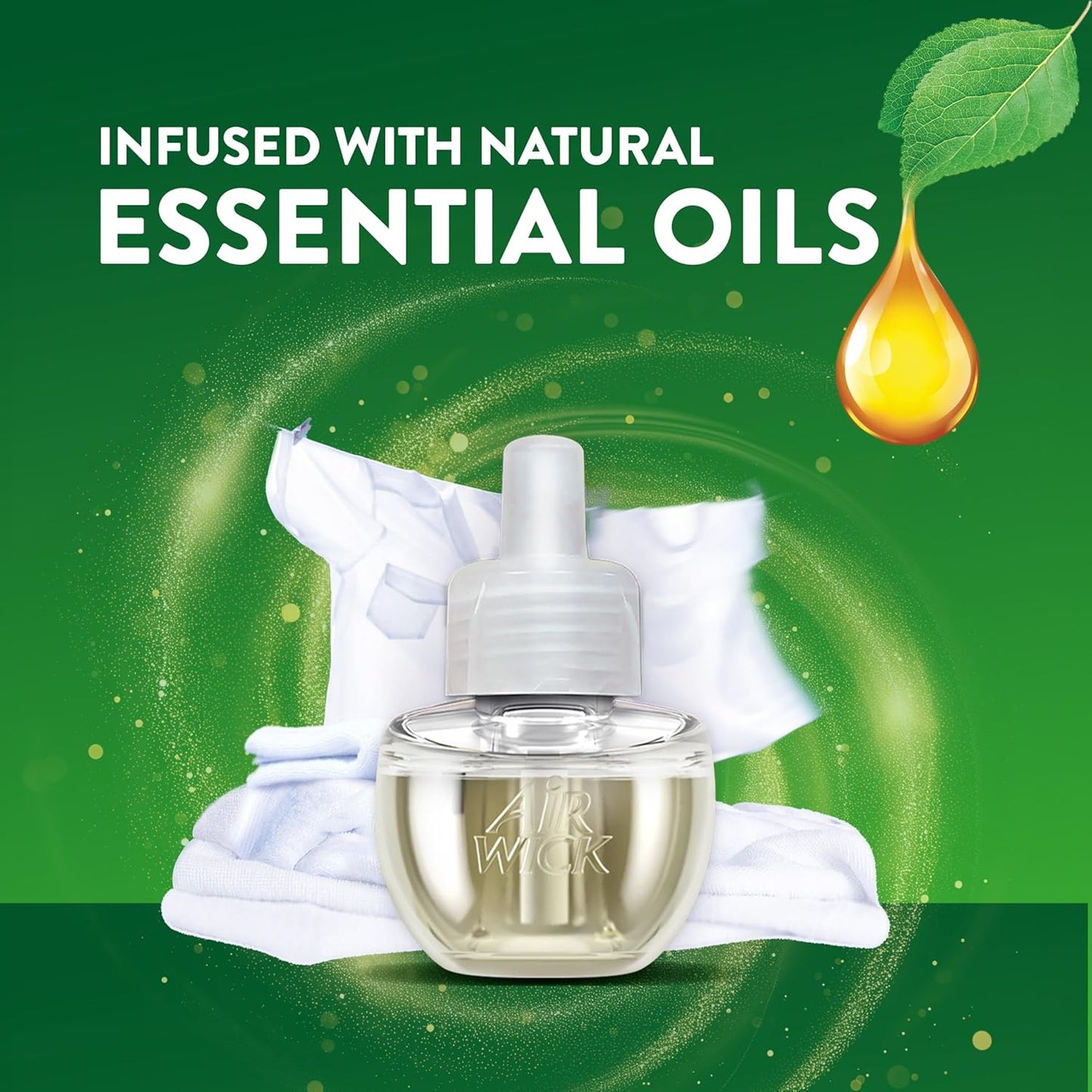 Air Wick Plug-In Scented Oil Starter Kit - 2 Warmers + 6 Fresh Linen Refills | Eco-Friendly Air Freshener