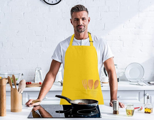Utopia Kitchen 2 Pack Bib Apron, Adjustable with 2 Pockets, Water and Oil Resistant, Cooking Kitchen Chef Apron for Women Men