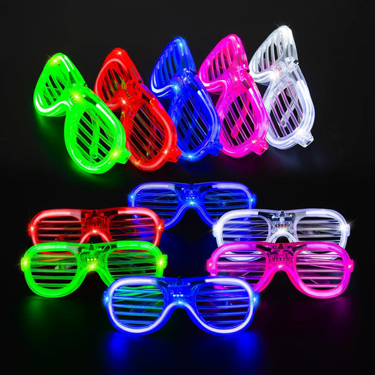 Skiennix LED Glasses - 5 Neon Colors | Glow in the Dark Party Supplies for Kids & Adults