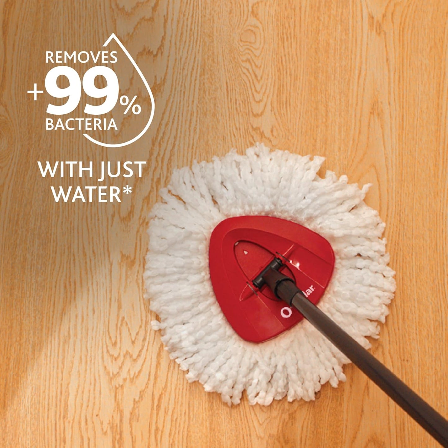 O-Cedar EasyWring Microfiber Spin Mop - Efficient Floor Cleaning System | Red & Gray Standard Size
