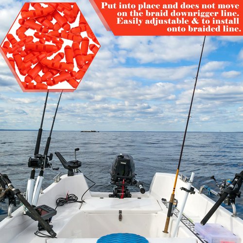 Colingmill 40 Pcs #2008-24 Auto Stopper Beads for Braided Line Auto Stop Beads Bobber Stoppers for Fishing Line Downrigger Accessories