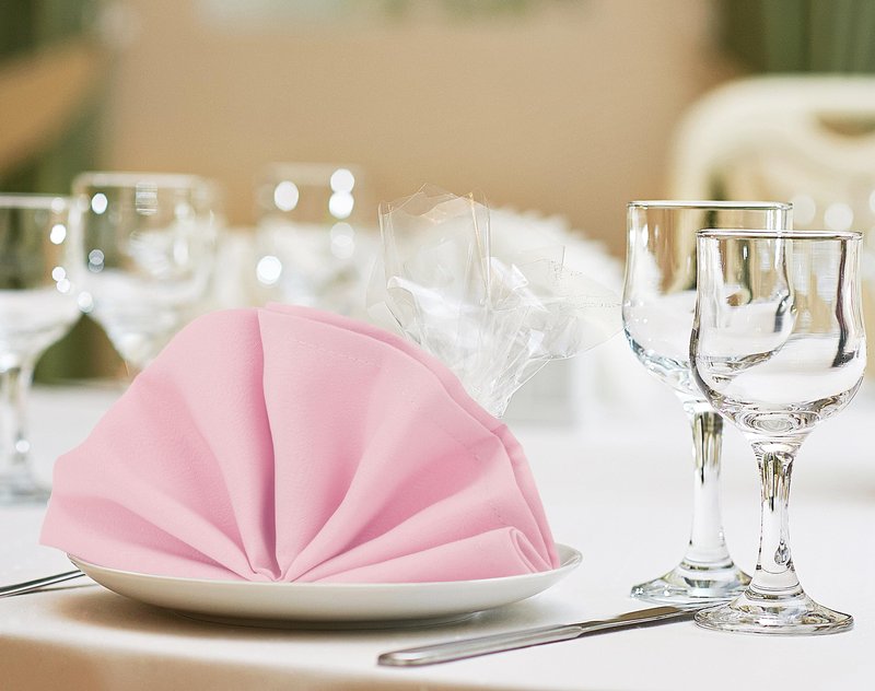 Utopia Home Pink Cloth Napkins (12 Pack, 17x17 Inches), Ideal Dinner Napkins for Party, Wedding and Lunch/Dinner