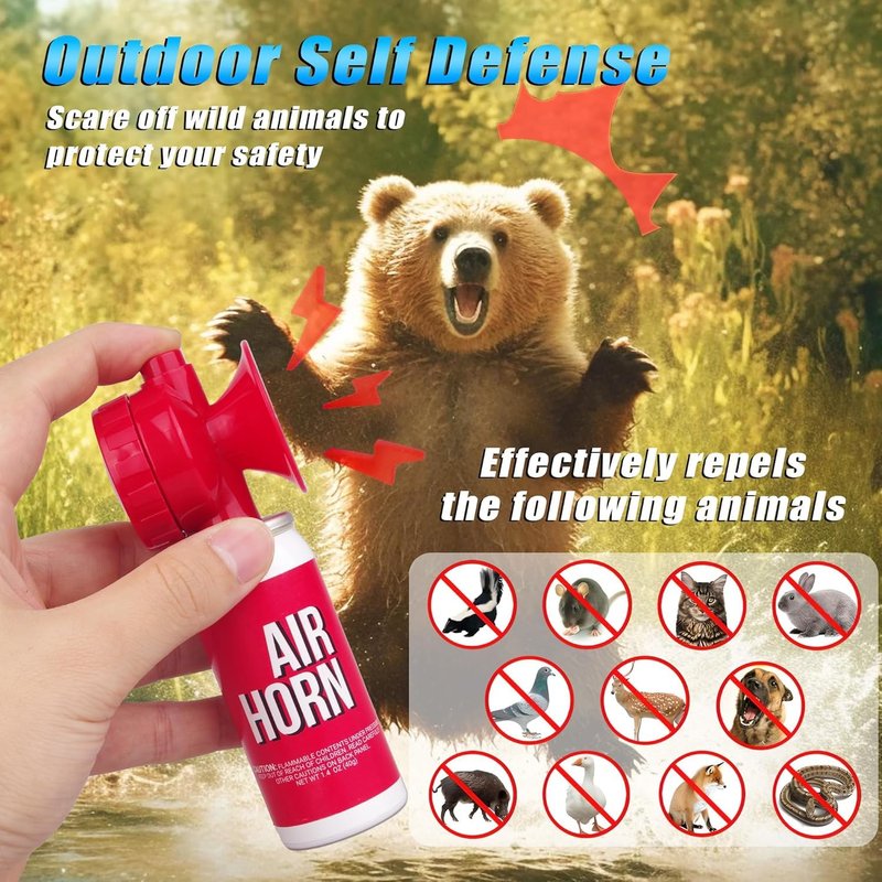 Air Horn 1.4oz 2pcs, Loud Mini Safety Boat Air Horn Can, Sports Event Starting Horn, Mini Small Compressed Blow Fog Bear Air, Celebrate Victory（2,Red）
