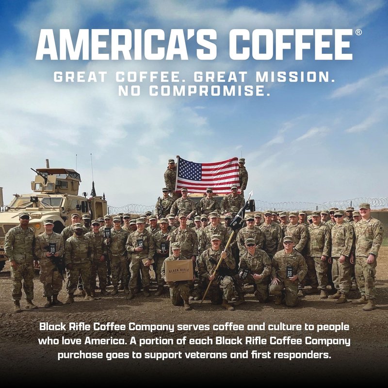 Black Rifle Coffee Company Just Black, 84 Count, Medium Roast K Cups - Single Serve K Cups Coffee Pods - Kcup Pods Compatible with all Keurig machines - Made from Arabica Beans