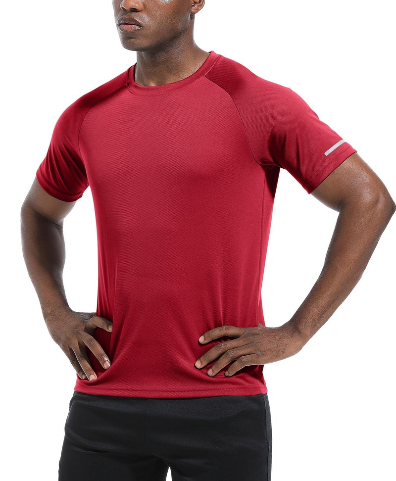 Boyzn 5 Pack Workout Shirts for Men, Dry Fit Moisture Wicking Crew Neck T-Shirts, Athletic Running Gym Workout Short Sleeve T Shirts for Men 5P08-L