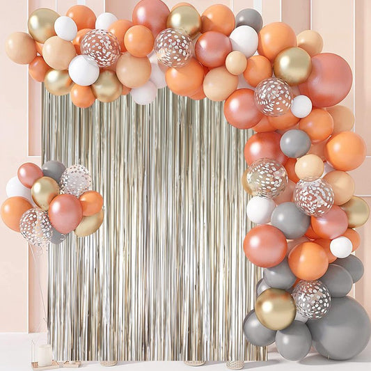 Voircoloria 3 Pack 3.3 x 8.2 ft Matte Champagne Foil Fringe Backdrop Curtains, Gold Tinsel Streamers Party Decorations, Fringe Backdrop, Door Shimmer for Graduation, New Years Eve, Birthday Party
