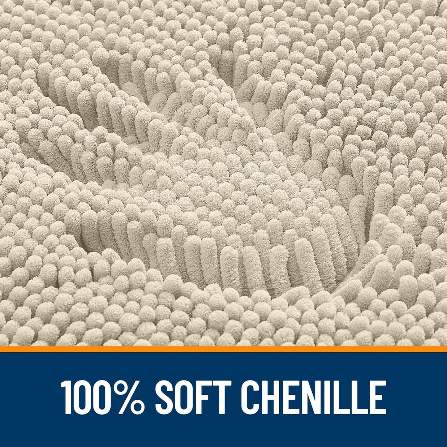 OLANLY Bathroom Runner Rugs - Extra Soft Chenille Bath Mat, Quick Dry & Machine Washable | 59x20, Sand