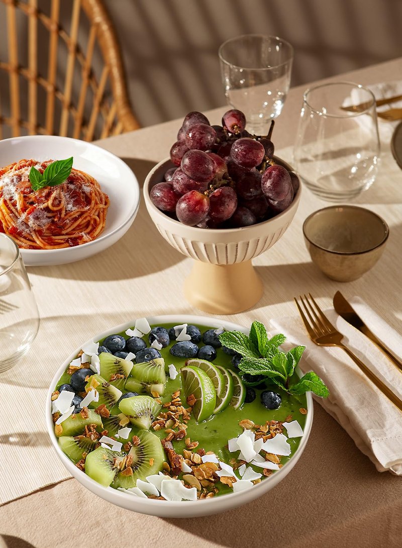 Quatish 35oz Pasta Bowls Set of 6, 8.5" Large Salad Bowls Soup Bowl for Kitchen, Microwave & Dishwasher Safe, Porcelain Wide and Shallow Serving Bowl, White Dinner Plates, Dinnerware Set, Gift