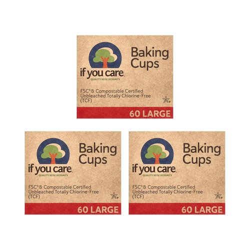 If You Care Baking Cups - FSC Certified Unbleached | Large Size, 60 Count, 3 Pack