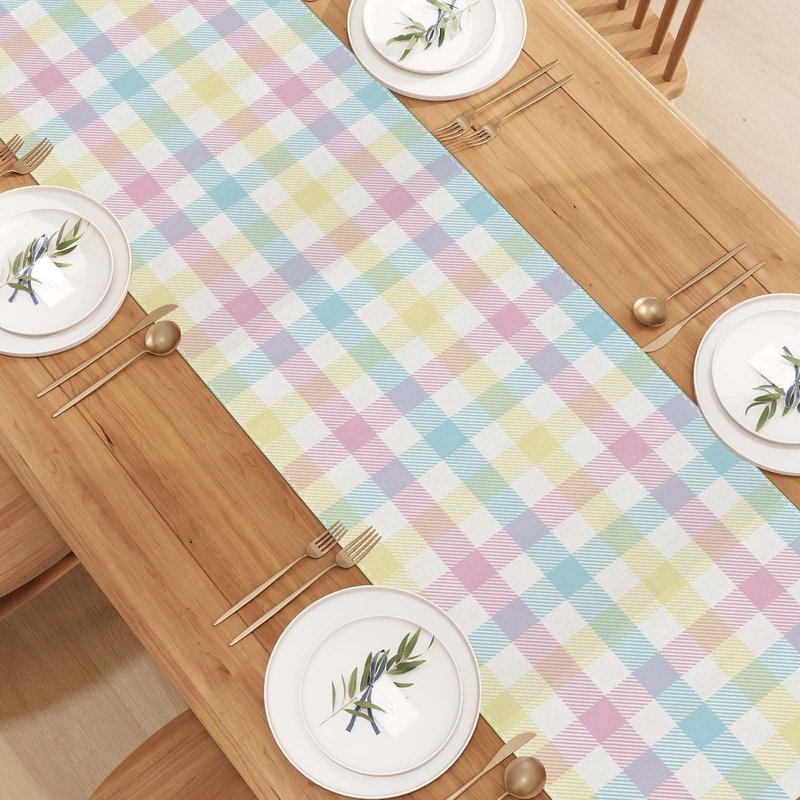 Buffalo Check Plaid Spring Table Runner Farmhouse Spring Summer Easter Home Kitchen Dining Room Table Decorations 13x72 Inch