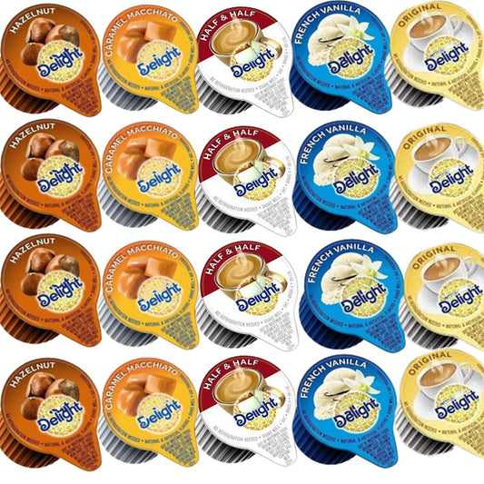 Skiennix Coffee Creamer Singles Variety Pack - 100 Count, 5 Delicious Flavors for Home & Office