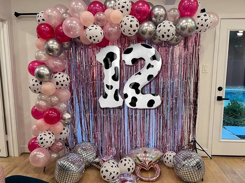 Cow Print Number Balloon - 40 Inch 0 Balloon for Farm Birthday Decorations | Party Supplies for Girls