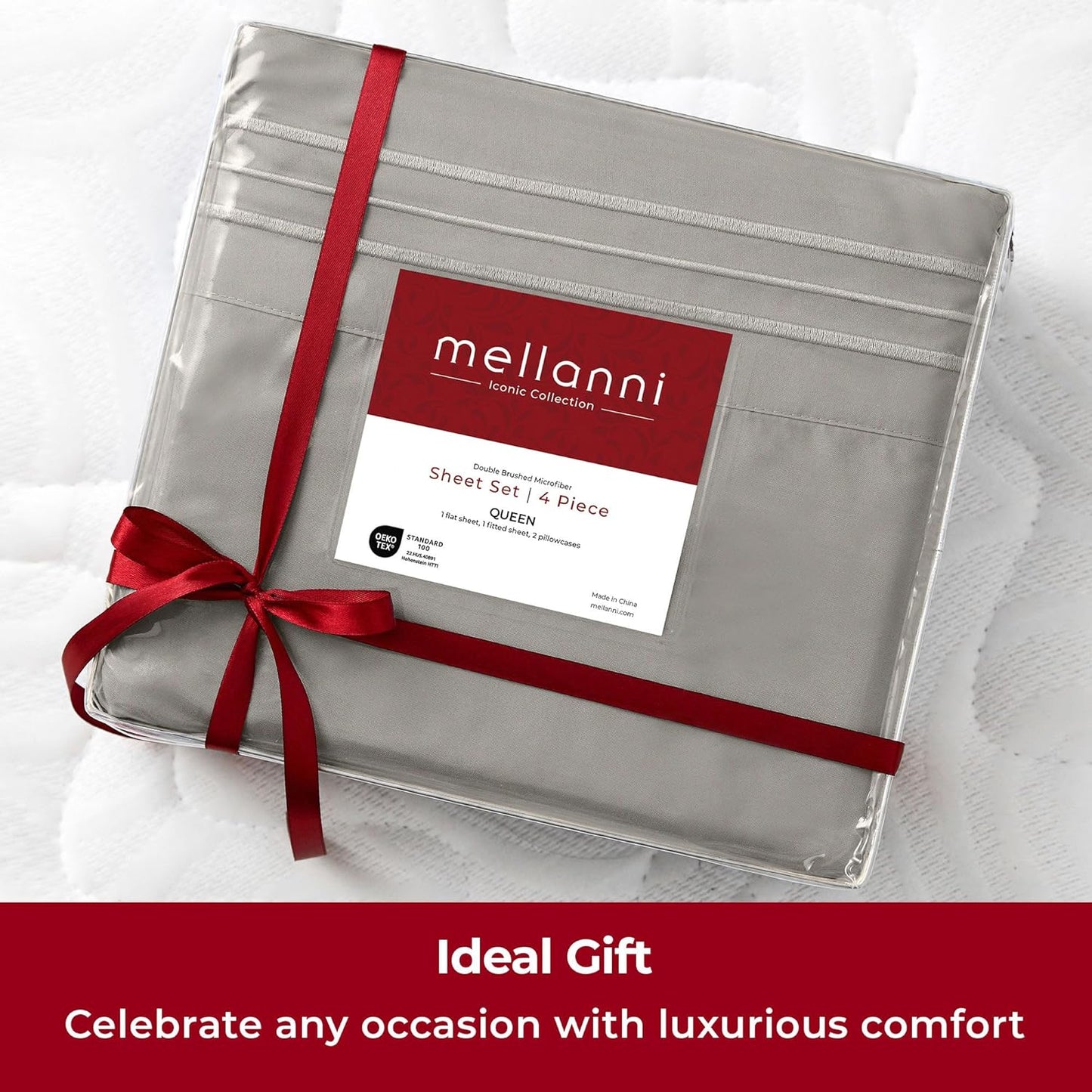 Mellanni Twin Sheets Set - 3 PC Luxury Bedding | Extra Soft, Cooling, Wrinkle-Resistant (Twin, Taupe)