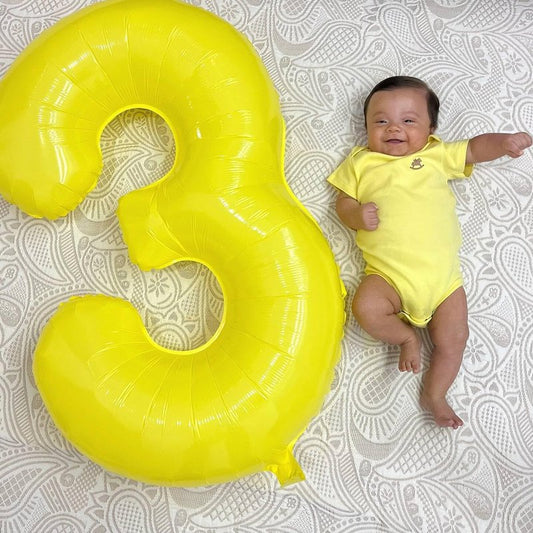 Yellow Number 4 Balloon 40 Inch, 4th Birthday Party Decorations for Children, Giant 4 Foil Balloon for Party Supplies