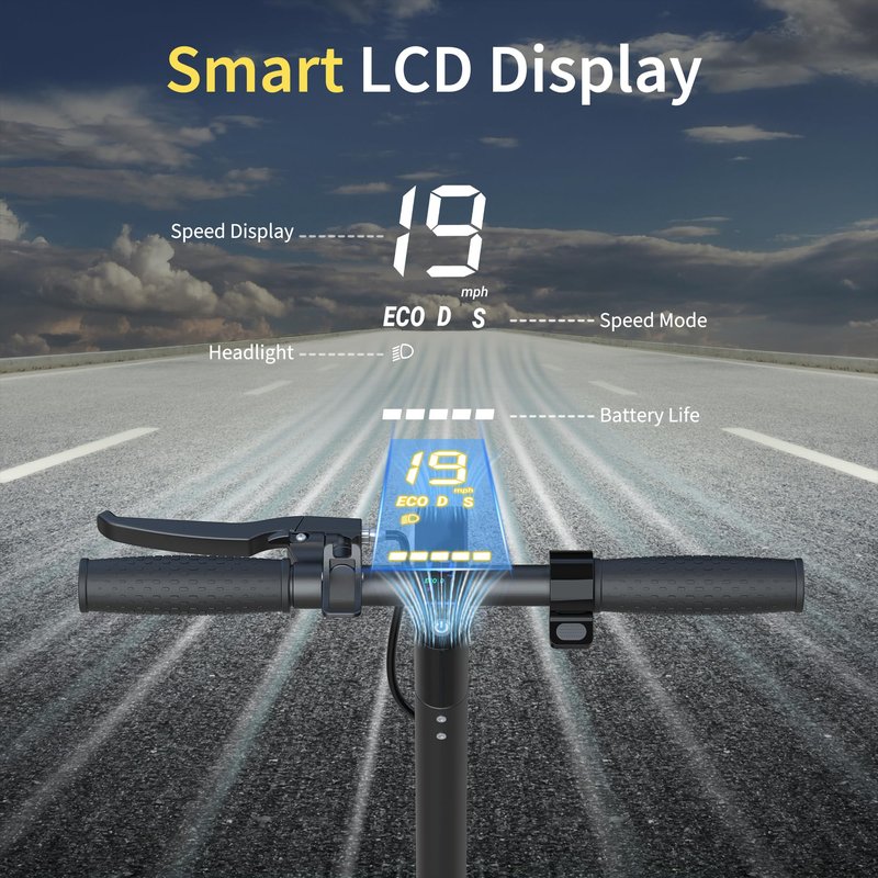 NAVIC Electric Scooter, Folding E Scooter for Adults with Seat, 8.5" Solid Tires, 350W Motor, Max Speed Up to 16MPH, 21 Miles Long-Range, Portable Commuting Scooter with Double Braking, APP