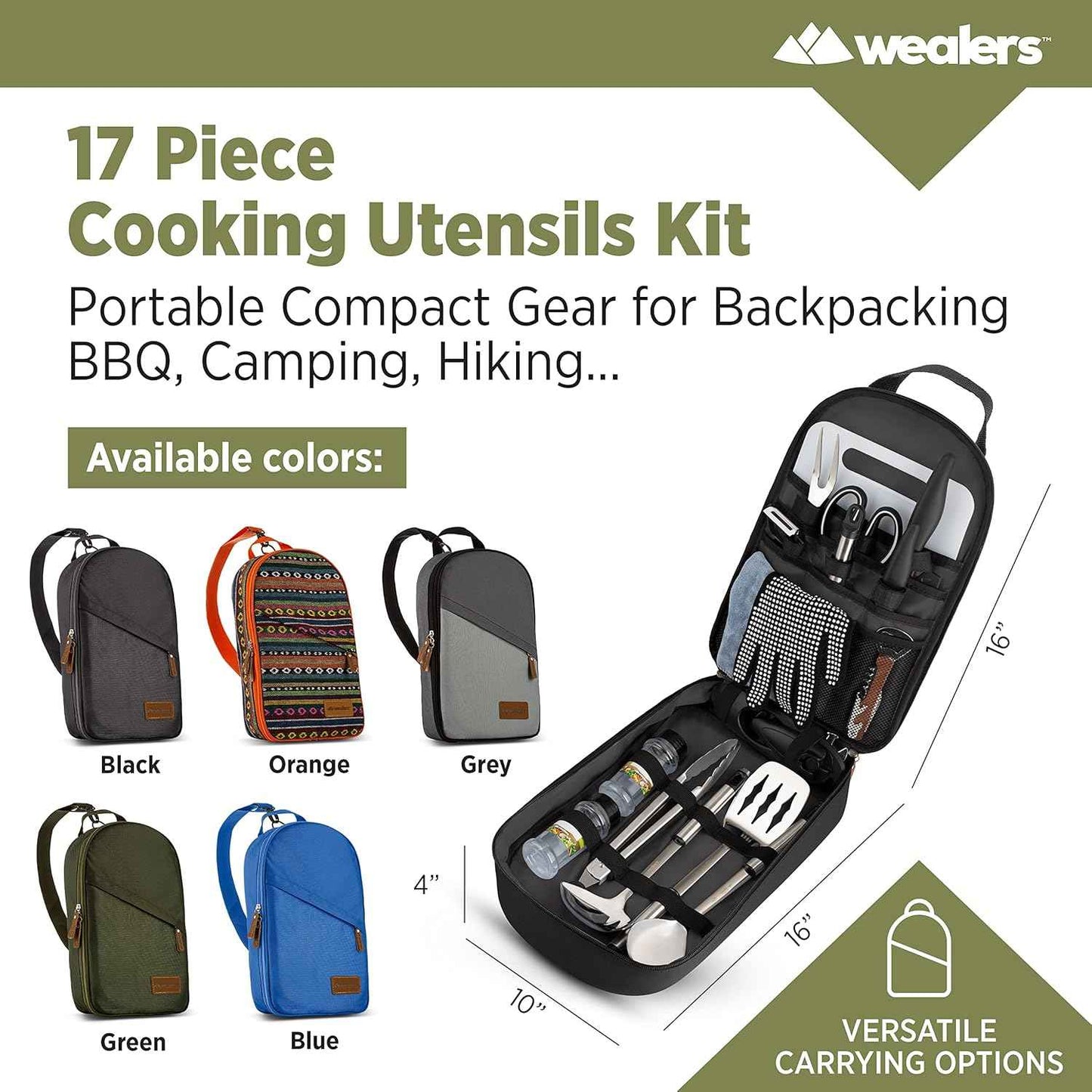 Portable Camp Kitchen Utensil Set - Compact BBQ Accessories & Travel Organizer for Hiking & Backpacking