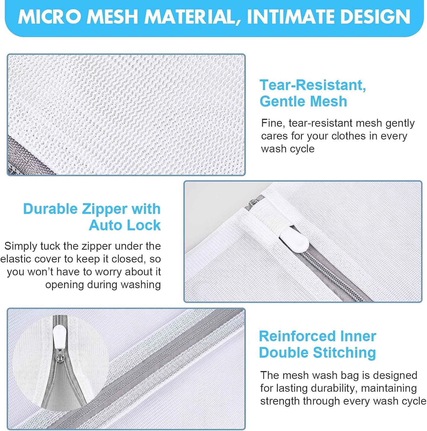 Skiennix Mesh Laundry Bags - Durable Delicate Wash Bags, 3 Sizes (Large, Medium, Small)