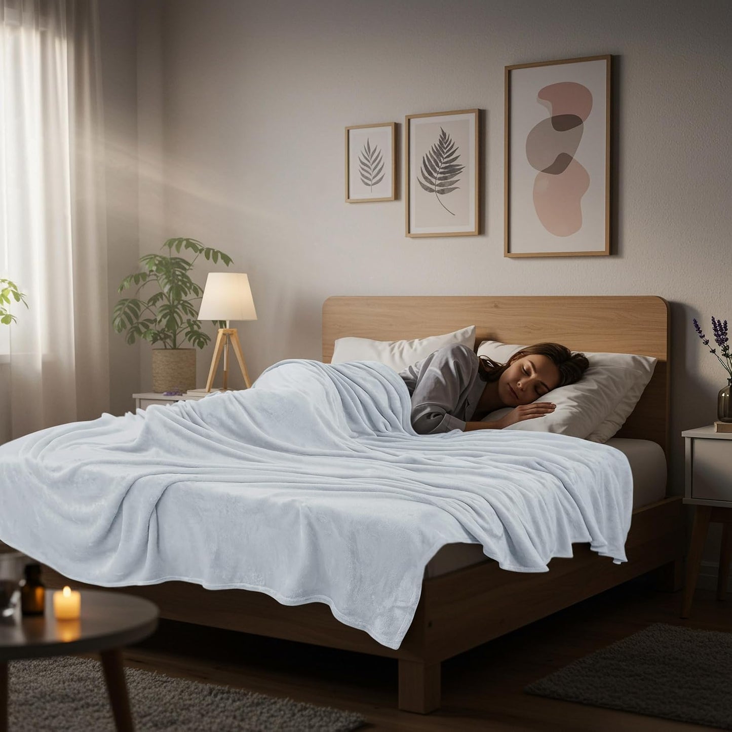 Utopia Bedding Fleece Blanket - Ultra Soft & Lightweight Queen Size (90x90 Inches) in Light Grey | Cozy All-Season Home Decor Gift