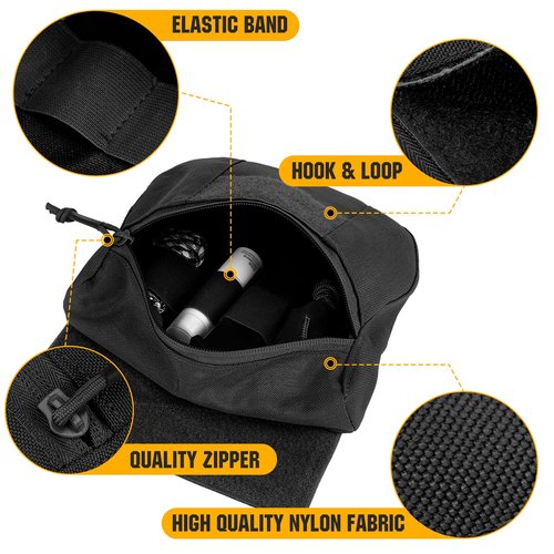 bvya Tactical Drop Pouch for Chest Rig, Sub Abdominal Tactical Carrying Kit Bag Utility Tool Dangler Organizer Dump Pouch for JPC CPC AVS Vest Hook and Loop Add-on Pouch, US Patch Included