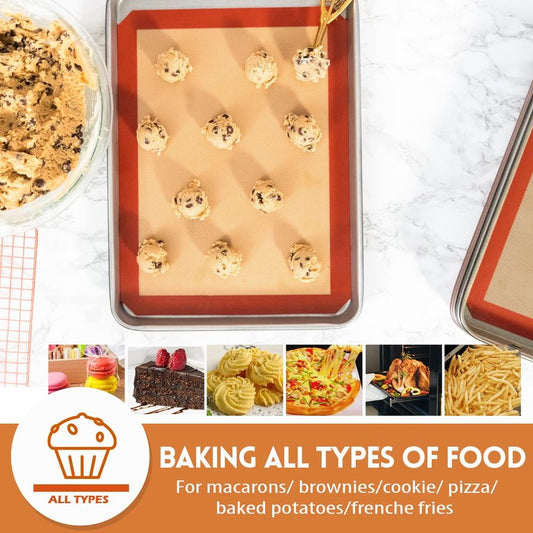 STATINT Non-Stick Silicone Baking Mat, Premium Food Safe - Pack of 2, for Cookie Oven Reusable Mat, 16.5" x 11.6"