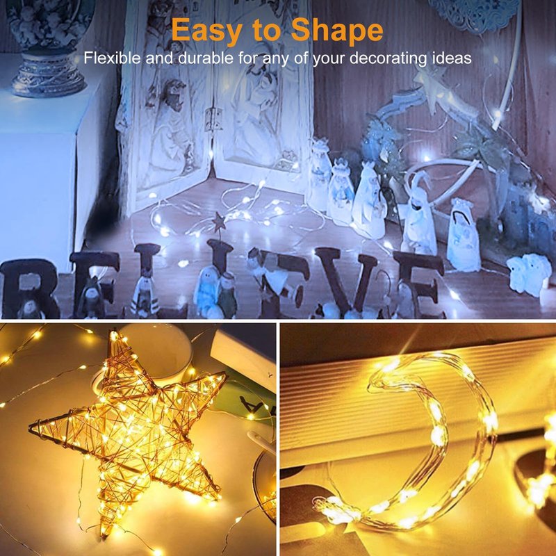 btfarm 30 Pack Fairy Lights Battery Operated [3 Modes], 7ft 20 Led Twinkle Lights String Lights Waterproof Bulk Small Mini Silver Wire for Christmas Mason Jars Wedding Table Centerpiece