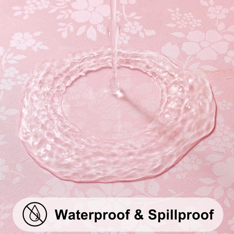Smiry Rectangle Table Cloth, Waterproof Heavy Duty Vinyl Tablecloths, Wipeable Washable Table Cover for Kitchen and Dining Room (Pink, 54" X 78")