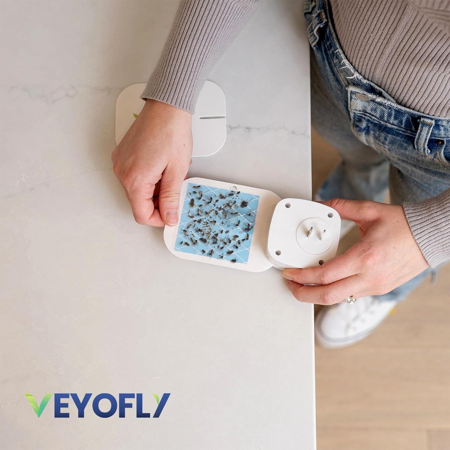 VEYOFLY Indoor Fly Trap Refill - Effective Fruit Fly & Gnat Catcher | 10 Pack for Home Use