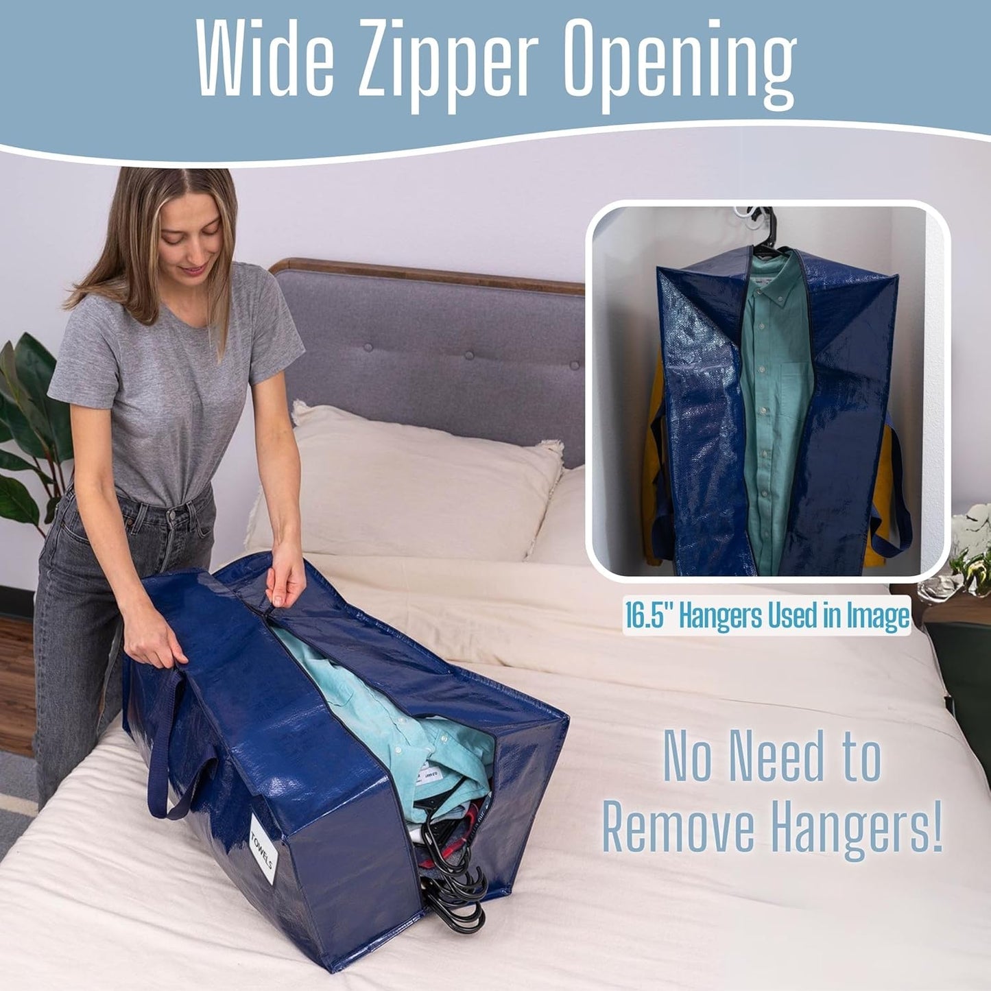 VENO Heavy Duty Moving Bags - Extra Large 2 Pack with Backpack Straps & Zippers | Ideal for College Dorms & Moving Supplies