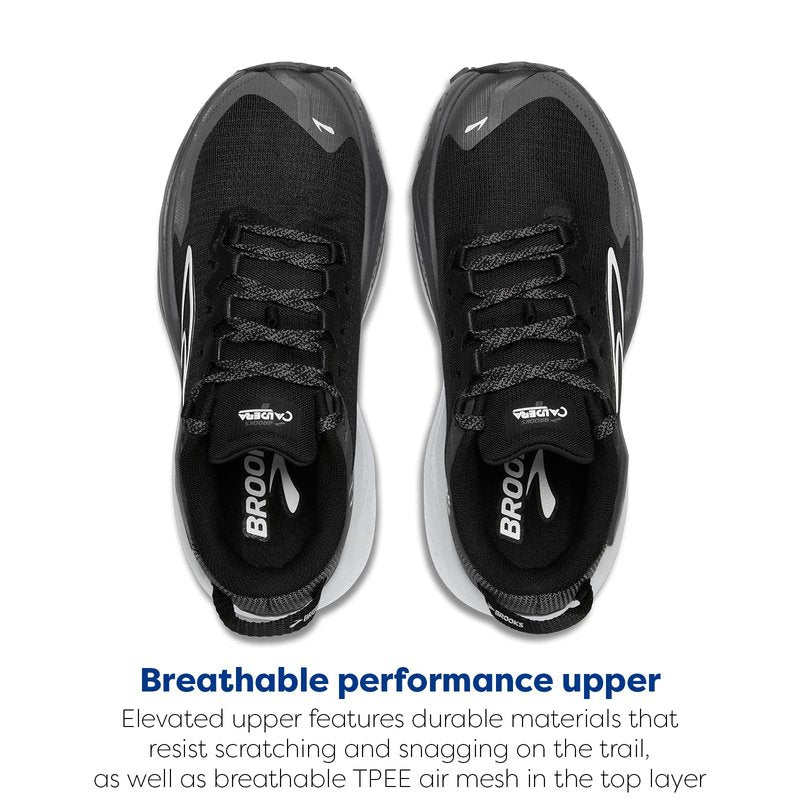 Brooks Women’s Caldera 8 Ultra Trail Running Shoe - Black/Blackened Pearl/White - 8 Medium