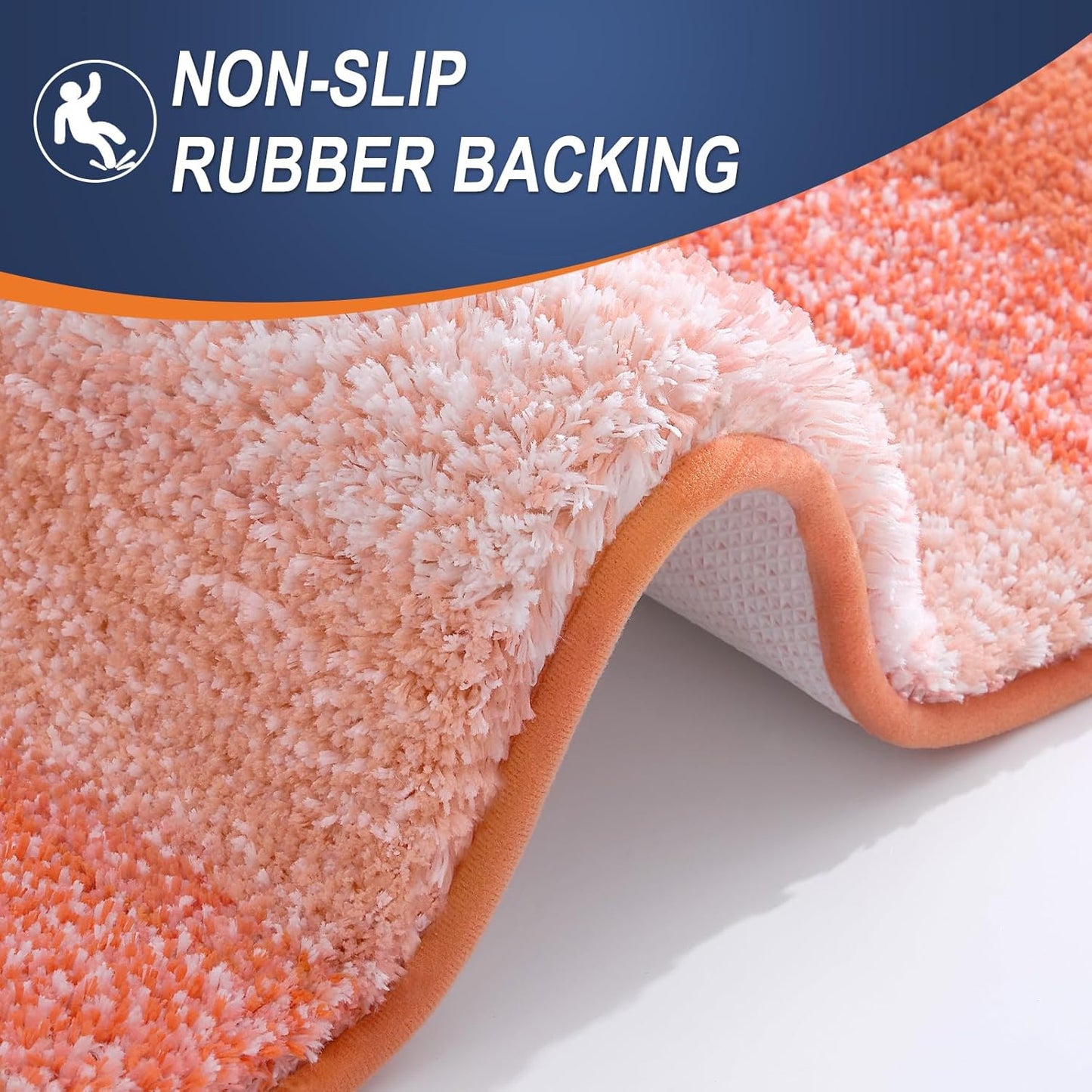 OLANLY Bathroom Rugs | Extra Soft Absorbent Microfiber Mat 34x21 - Quick Dry & Machine Washable, Coral