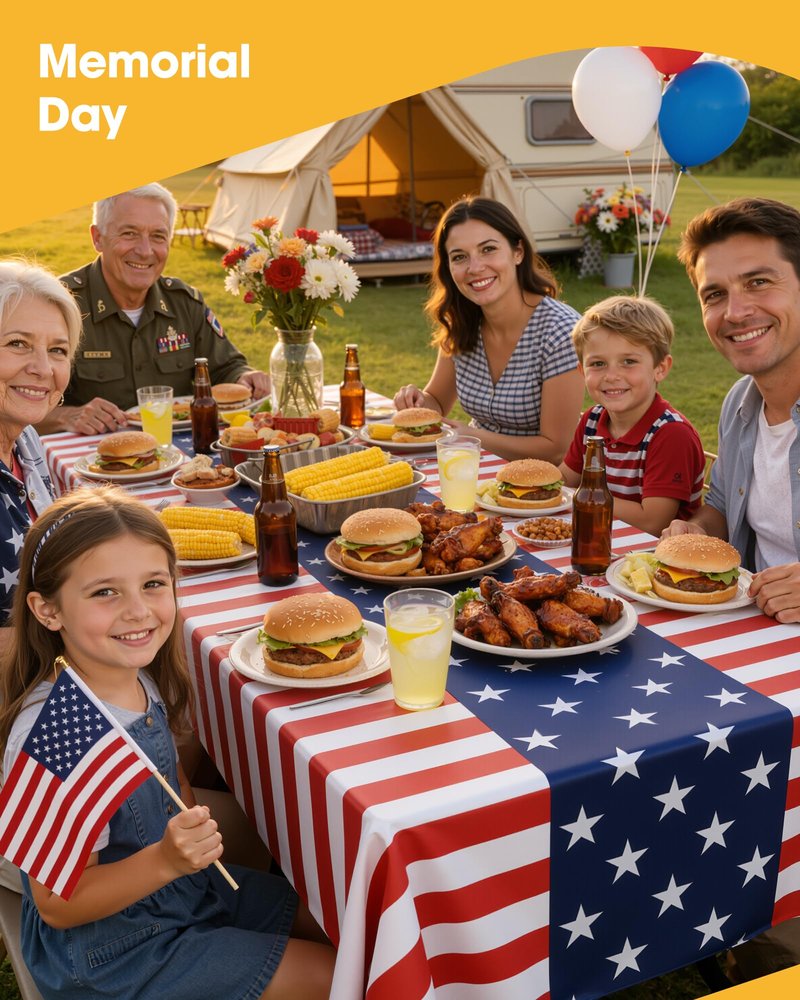Niuara American Flag Tablecloth – 4 Pack 54" x 108" Disposable Patriotic Tablecloths for 6FT Tables, 4th of July Decorations, Independence Day & Memorial Day Party Supplies