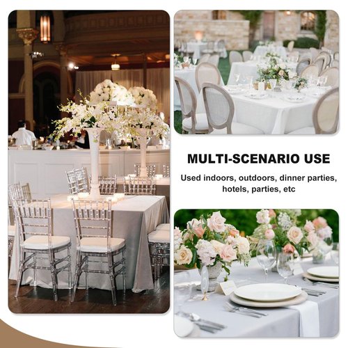 Fitable 6 Pack Square Tablecloths - 70 x 70 Inches - Stain Resistant and Reusable Table Clothes, Ivory Polyester Fabric Table Covers for Dining, Card Tables, Coffee Tables