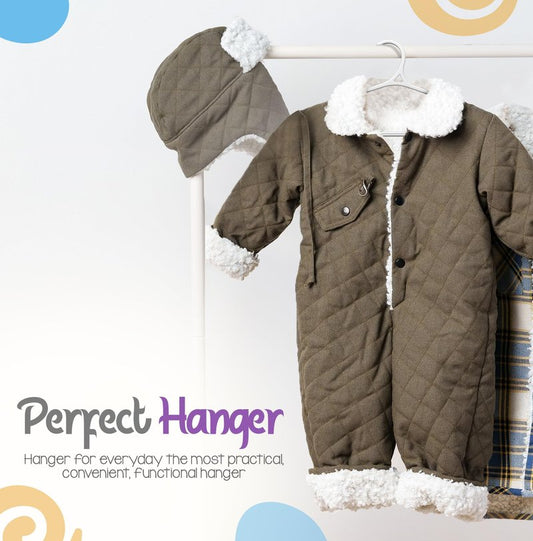 Utopia Home Kids Hangers 60 Pack - 11 Inch Plastic Baby Hangers for Closet - Childrens Hanger for Clothes & Infant Hanger for Closet - Non-Slip Shoulder Grooves, Strap Hooks & Pants Bar (White)