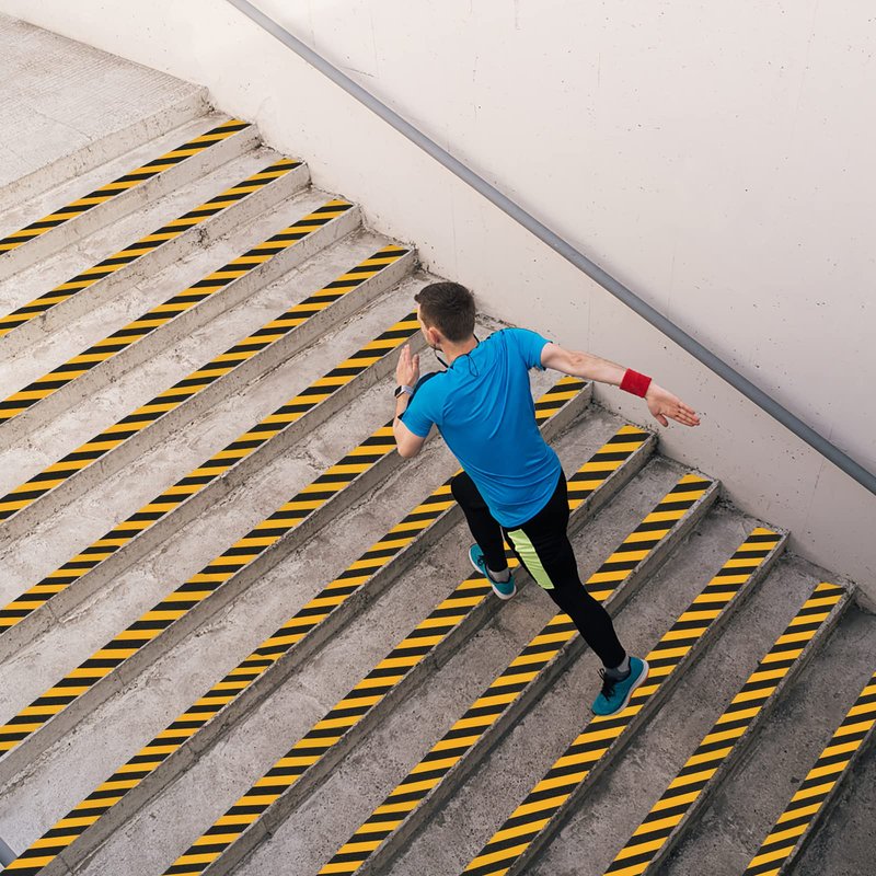 SinoPack Anti Slip Tape Black and Yellow 6in x 40ft, Heavy Duty Grip Tape for Stairs, Ramps, Truck Steps, Floors, Waterproof Non-Slip Traction Tape for Indoor & Outdoor Safety Hazard Warning