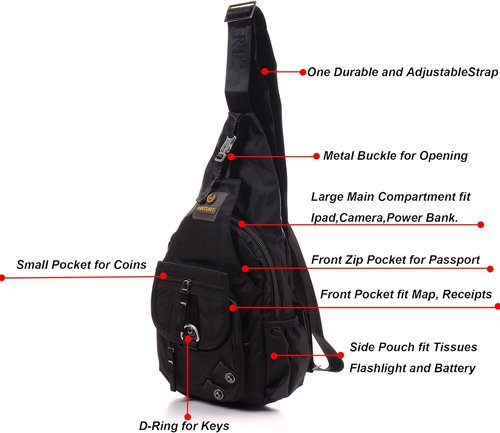 Crossbody Sling Backpack for Men & Women - Versatile Chest Shoulder Daypack