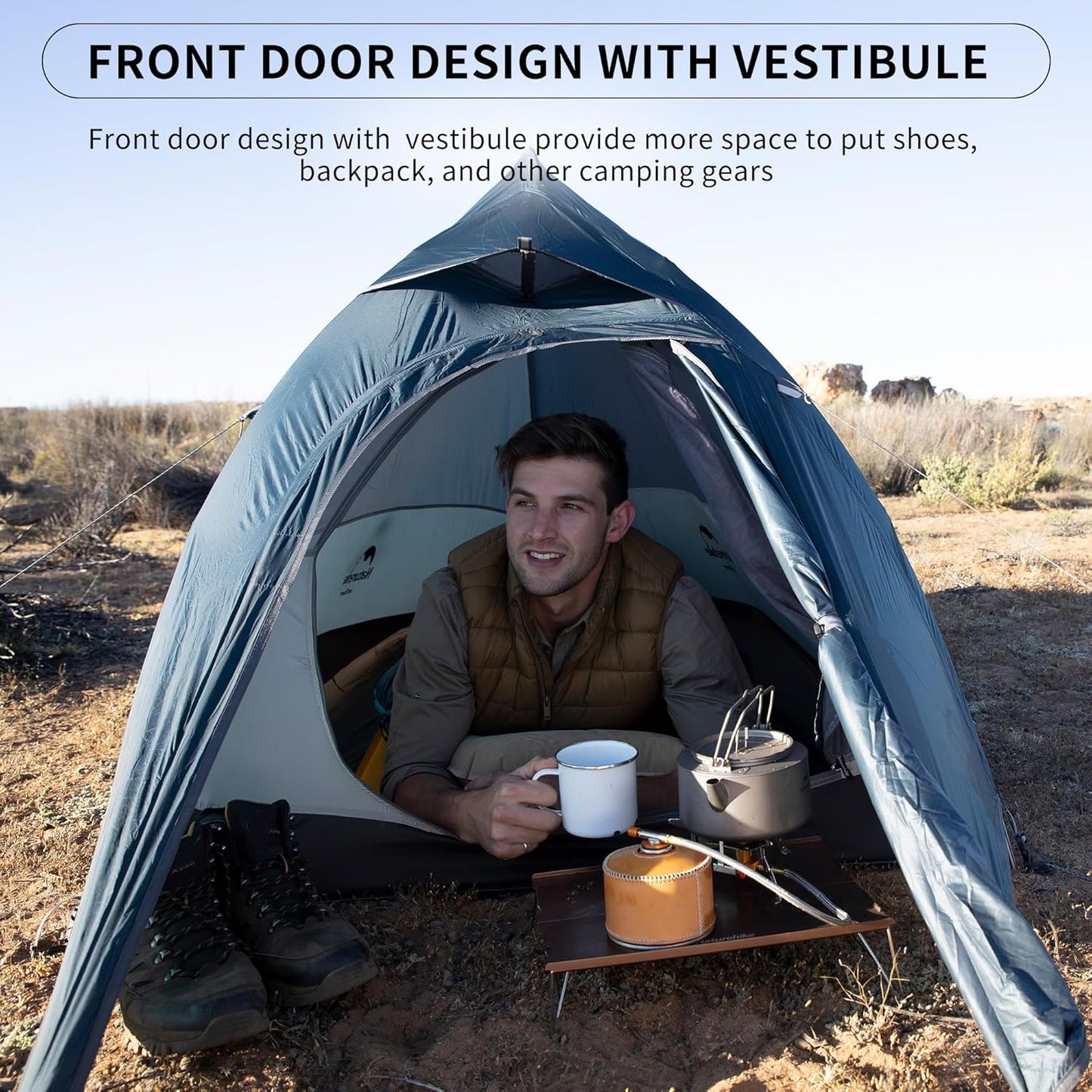 Naturehike Cloud-Up 1 Person Tent, Lightweight Backpacking Tents for One Man, Waterproof Ultralight One Person Tent for Camping Hiking Backpacking