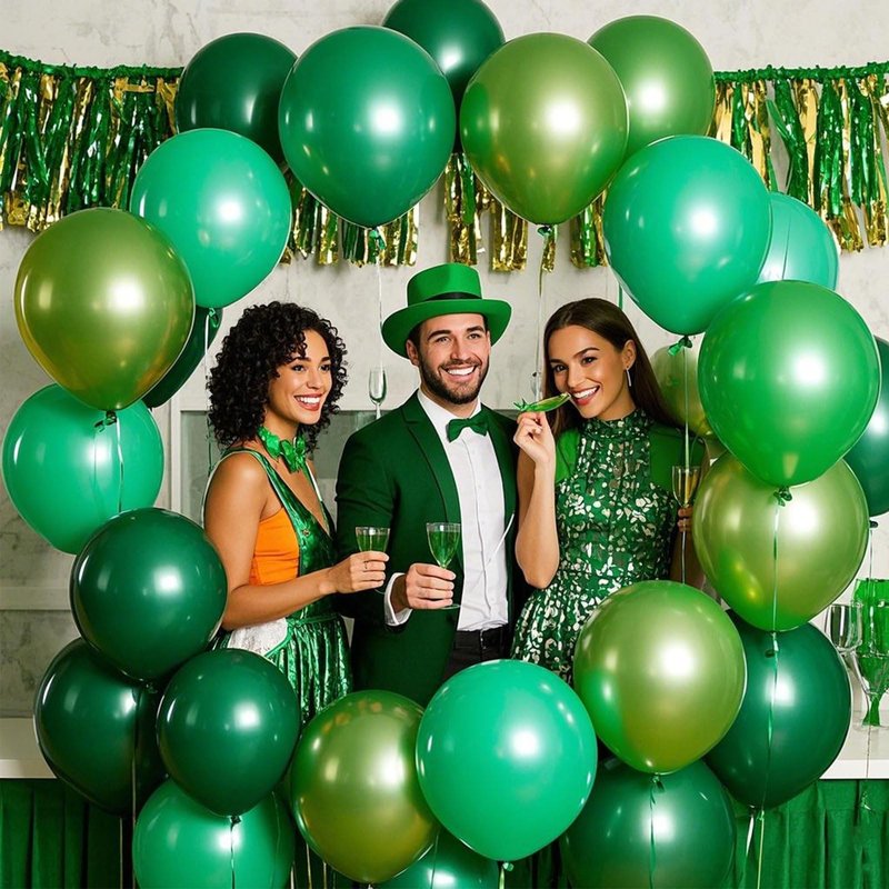 Green Balloons Dark Green Birthday Decorations 100 Pack 12 inch Round Party Balloons for Dark Green Themed Graduation Anniversary Christmas Birthday Party St Patricks Day Backdrop Decorations