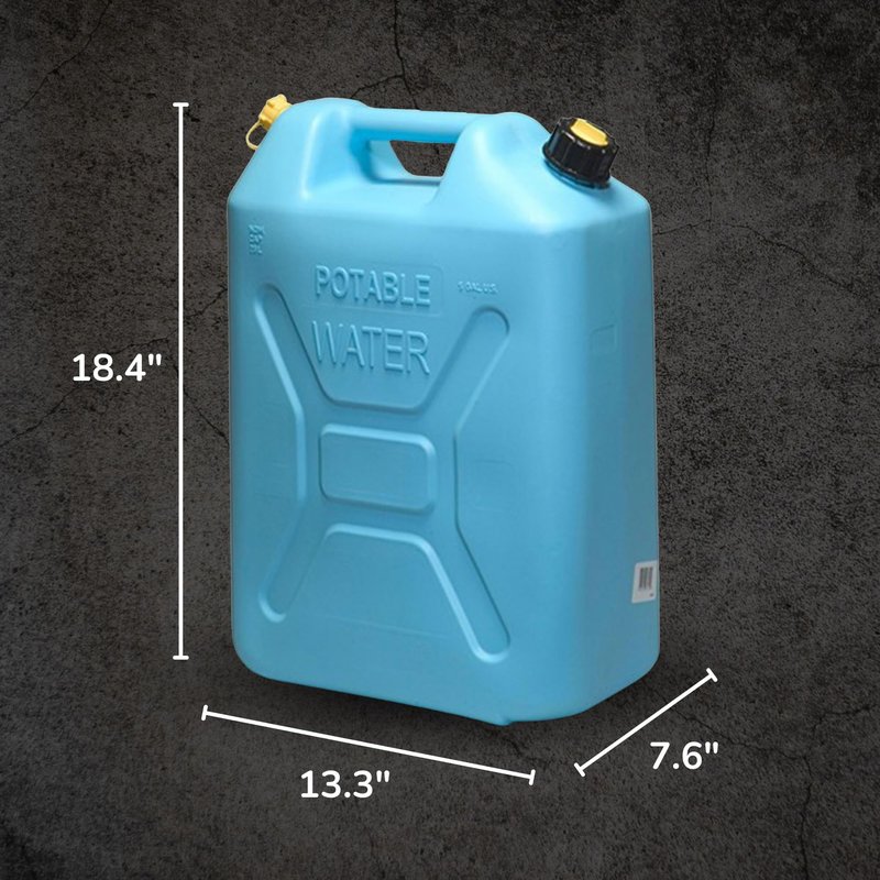 Scepter Water Can with Easy-Pour Spout for Camping/Emergency/Off-Road, 5 Gallon, Blue