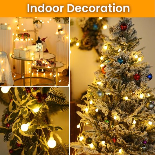 Dailyart Globe String Lights - 200 LED Waterproof Fairy Lights | 75FT with Remote Control & 8 Modes, Warm White