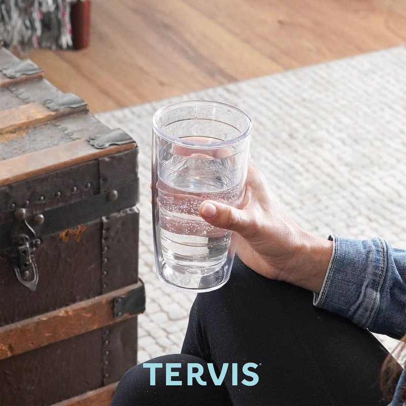 Tervis Romantic Embossed Hobnail Collection Made in USA Double Walled Insulated Tumbler Travel Cup Keeps Drinks Cold & Hot, 16oz, River Rock