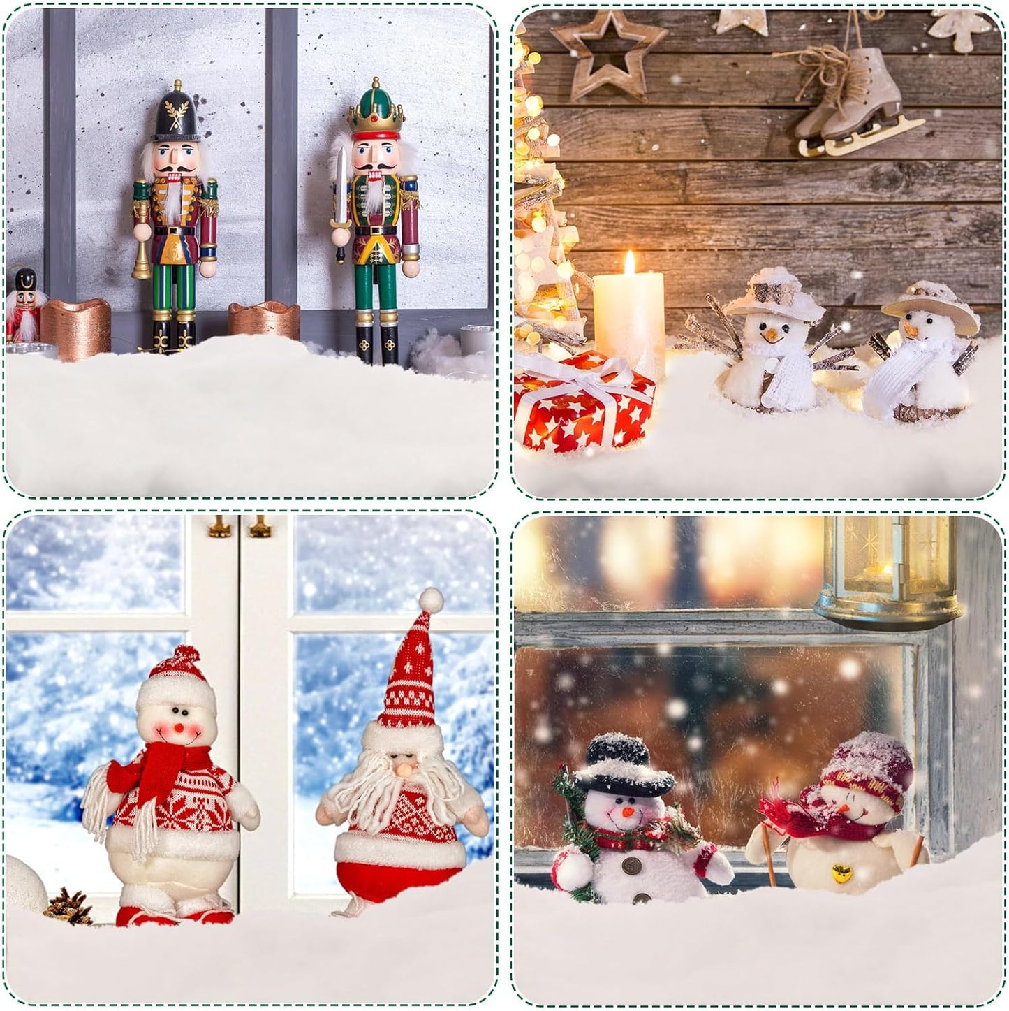 Tudomro Christmas Snow Blanket - 15 Inch x 10 Ft Fluffy Faux Snow Roll for Holiday Decor