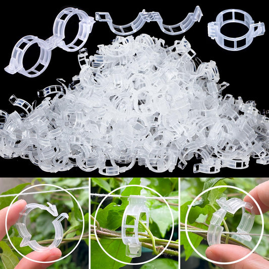 Tomato Clips - Durable Plant Support Trellis Clips for Climbing Vegetables | 100 Pcs, White