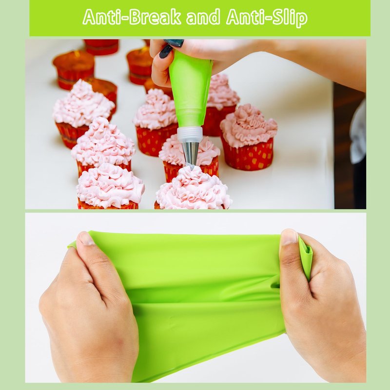 BooMetCheer 35Pcs Piping Bags and Tips Set with 24 Piping Tips,2 Reusable Pastry Bags 12 Inch,Cake Decorating Tips Set for Diy Pastry Dough, Cookie, Cupcake, Cake
