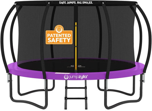 JUMPZYLLA Outdoor Trampoline with Net for Kids 10FT 12FT 14FT 15FT 16FT