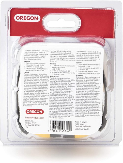Chainsaw Earmuffs for Hearing Protection - Oregon 563475, Yellow Safety Headphones