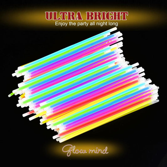 JSronms 500 Ultra Bright Glow sticks,8" Glow Sticks Bulk,Glow Sticks For Kids Bulk Party Pack,Glow in The Dark Party Supplies,Glowsticks Party Favors with Bracelets and Necklaces