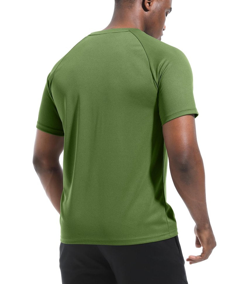 Boyzn 5 Pack Workout Shirts for Men, Dry Fit Moisture Wicking Crew Neck T-Shirts, Athletic Running Gym Workout Short Sleeve T Shirts for Men 5P08-L